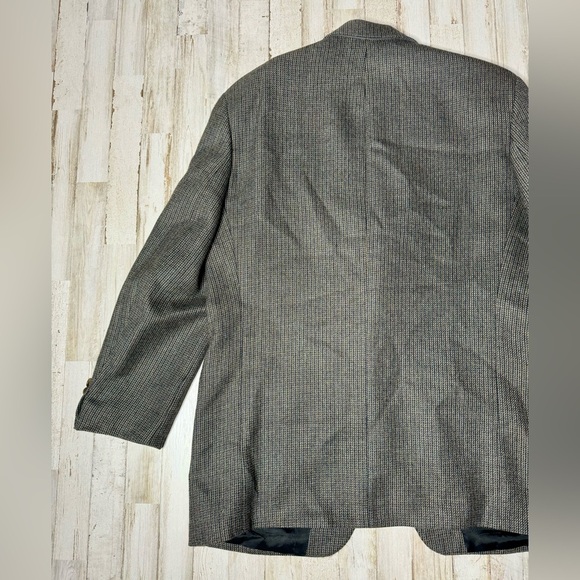 Vintage Ralph Ralph Lauren Blazer Jacket Men's 42R Gray Classic Houndstooth - Picture 8 of 11